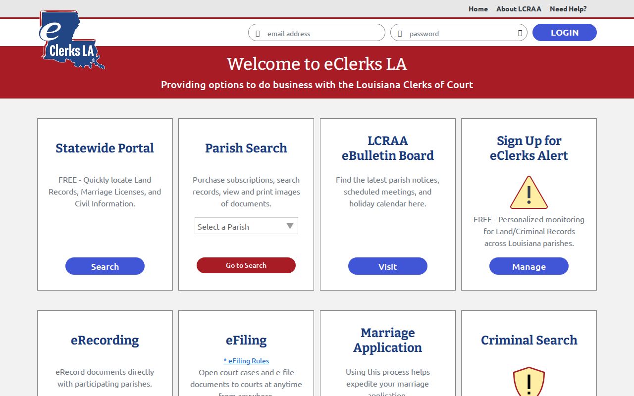 East Baton Rouge Parish court docket eVault Louisiana portal browser notice