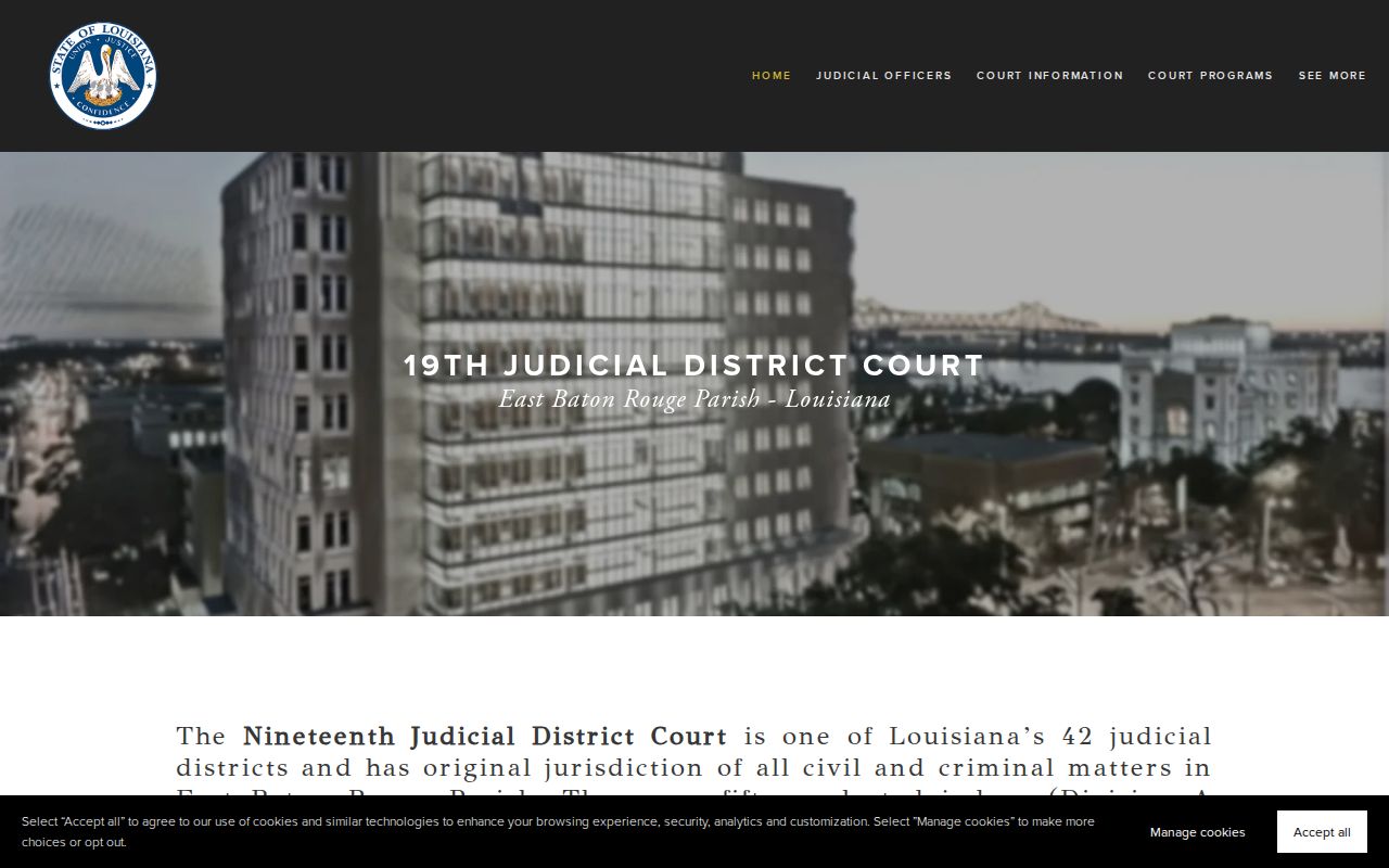 East Baton Rouge Parish court docket 19th Judicial District Court public homepage