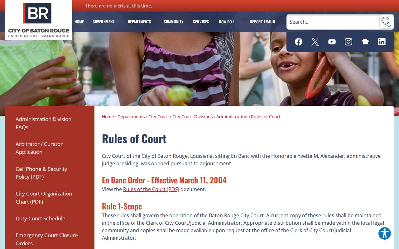 East Baton Rouge Parish traffic court records Baton Rouge City Court rules